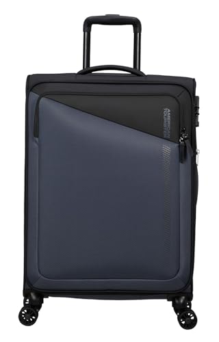 American Tourister er Dash - Spinner M, Suitcase espandibile, 66,5 cm, 67/75 L, nero/grigio...