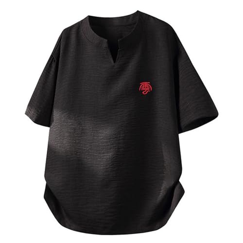 Survêtement lin homme anti-transpiration : t-shirt col V et short