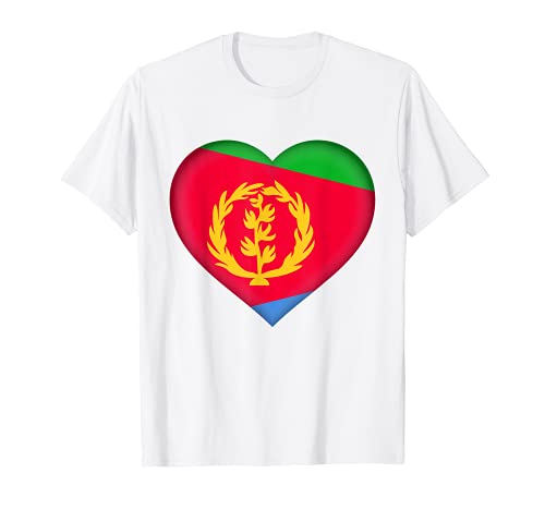 eritrean clothes - I Love Eritrea T-Shirt | Eritrean Flag Heart Outfit