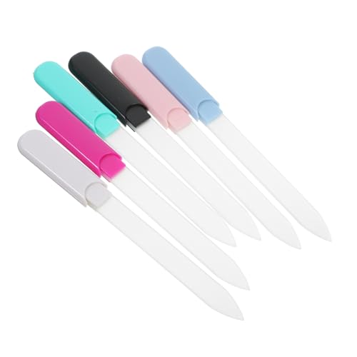 6個 グラスネイルファイル マニキュア爪やすり 小さな爪やすり マニキュアキット ナチュラルネイル用の爪やすり 女性用爪やすり グラスネイルバッファー 爪切りファイル ナノガラス NOLITOY