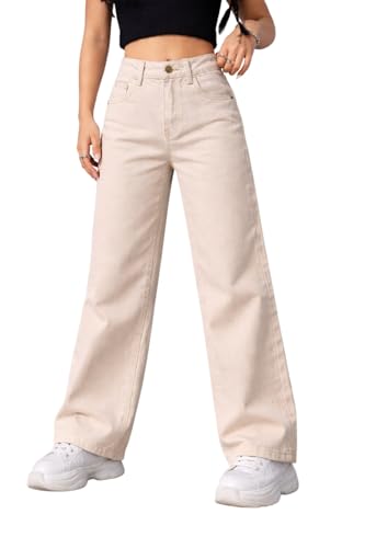 Image of ADBUCKS Stretchable Denim Fabric High Rise Straight Fit Jeans for Girls