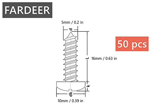 FarDeer Stainless Steel Button Head screws M4/M5/M6 security Sheet Metal Screws Torx Sheet Metal Screws Security Silver Screws Anti-Theft Tamper Proof. (M5*16mm * 50pcs) - Image 2