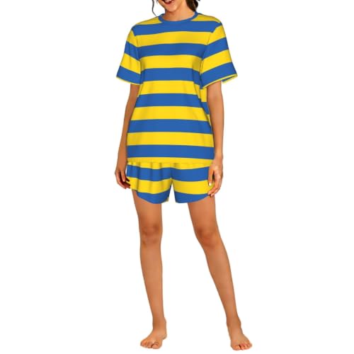 Pyjama Ukraine pour femme ensemble t-shirt et short vêtement de nuit