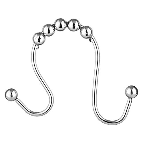 TENOVEL Rust Proof Curved Shower Curtain Rod, Adjustable Curved Shower Rod 50"-72", Double Glide Shower Curtain Hooks/Rings-Polished Chrome - Thumbnail 2