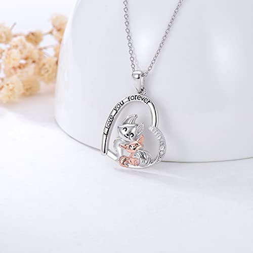 PROESS Sterling Silver Animals Necklace Cute Pendant Necklace for Couples Sister Daughter Mother Birthday Jewelry Gifts4