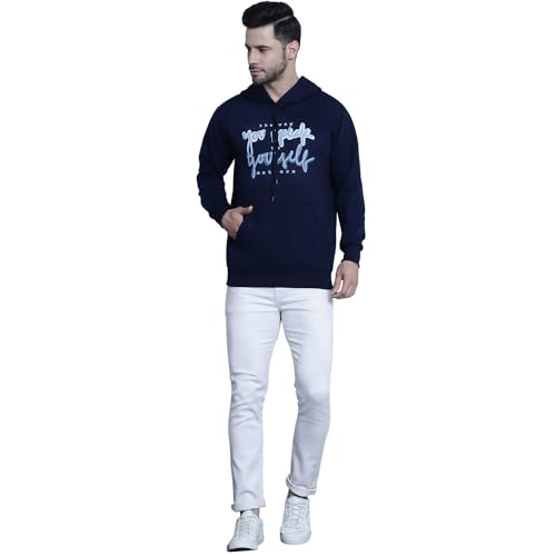 Image of Mack Jonney Printed Hooded Cotton Fleece Hoodie for Men-MACK32358