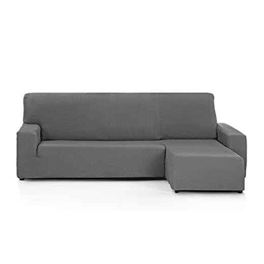 Martina Home Tunez Funda Sofá para Chaise Longue, Tela, Gris, Tres Plazas