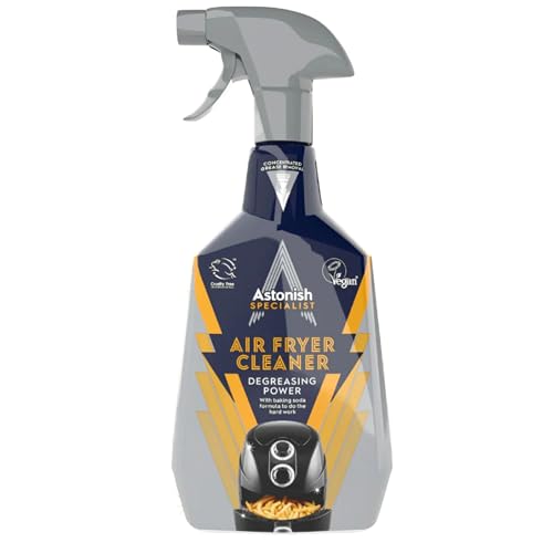 Astonish 750ml Specialist Air Fryer Cleaner Spray with Baking Soda - Non Stick Safe Grease Remover, Food Residue Lifter, Quick Rinse Vegan Cruelty Free Kitchen Appliance Degreaser, No Scrub Formula