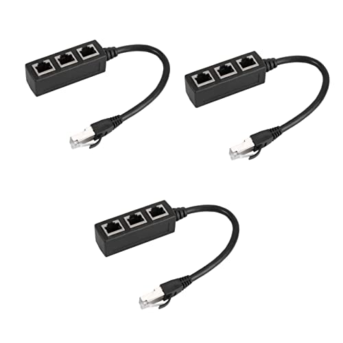 ARTIBETTER 3pcs Ethernet Splitter Adapter Male to Female Network Cable for Multiple Connections Allows Easy Access in Different Rooms for Home Office Use Random Style