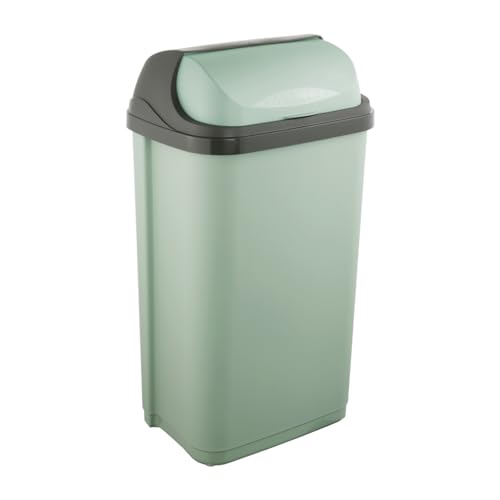 keeeper Poubelle avec couvercle pivotant, 50 l, 39 x 29,5 x 67,5 cm, Rasmus, Vert (Nordic Green)