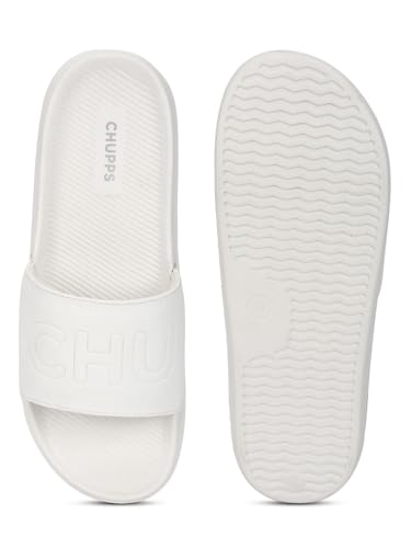 Image of CHUPPS Pure Black Drift Orthopedic Slippers | Soft Footpharma Footbed | Breathable Ventilation Holes | Lightweight Flip Flops | Anti-Skid Chappals for Everyday For Mens