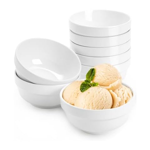 NUTRIUPS 350ml Ceramic Ice Cream Bowls Set Cover