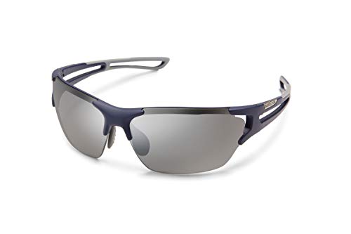 Suncloud Cutback Polarized Sunglasses, Matte Blue, Silver Mirror/Contrast