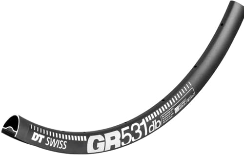 DT Swiss RGR 531 DB jante vélo route et gravel noire 28 trous tubeless ready