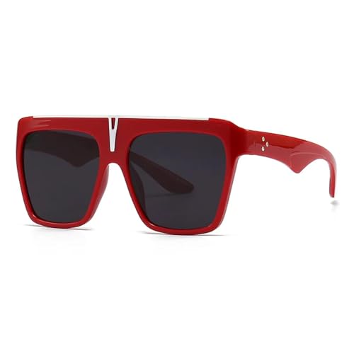 Lunettes de soleil de luxe vintage avec grande monture chic à rivets