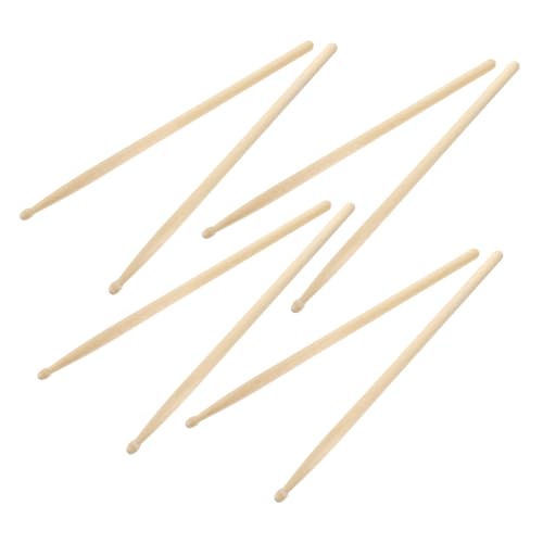 Juego de 4 pares de baquetas de madera de arce medianas miniatura 1