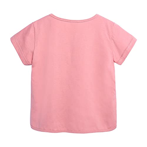 6M‐8Y Summer Girls Shirts Toddler Kids Solid Color Pullover Crop Top Short Sleeve Tee Shirt Unifo𝐫m Shirts2