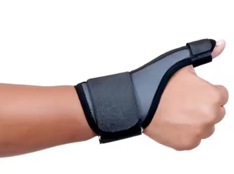 Unisex Thumb Spica Splint Brace Support-Thumb Stabilizer for Pain, Sprains, Strains, Arthritis, Tendonitis, Carpal Tunnel & Trigger Thumb Immobilizer [Fits For Both Hands] (Gray)-image-2