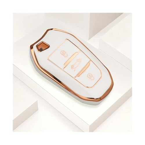Protège clé Peugeot contre rayures coque TPU blanc pour 2008 3008 5008 308 508