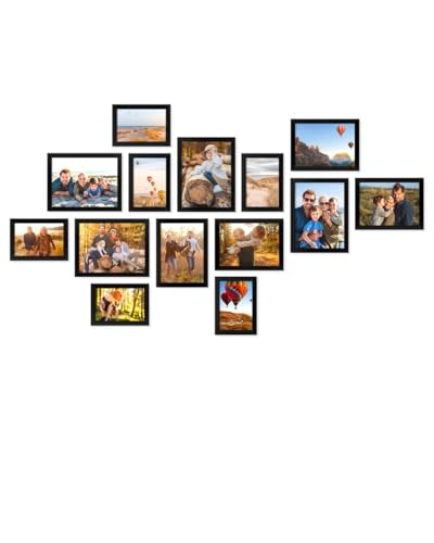 PHOTOLINI Schwarze Bilderrahmen Set verschiedene Größen, Bilderwand...