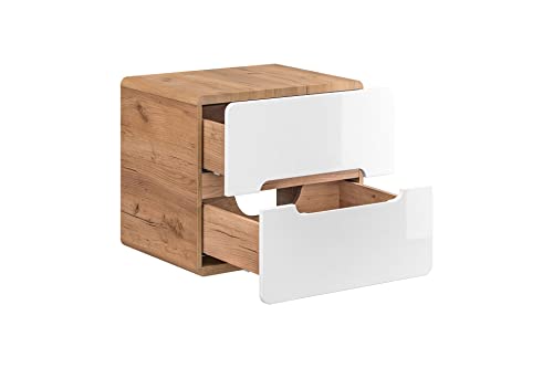 COMAD Aruba White Waschbeckenunterschrank, 60 cm, Weiß, glänzend, moderne Badezimmermöbel