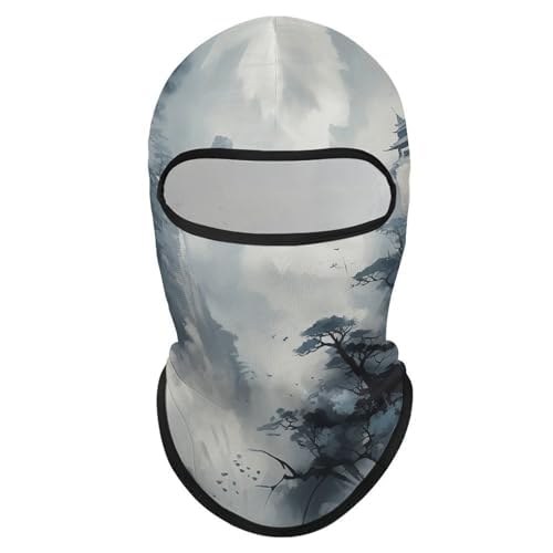 Balaclava mask para hombre ski mask para mujer estilo tradicional paisaje cubrebocas facial para ciclismo miniatura 1
