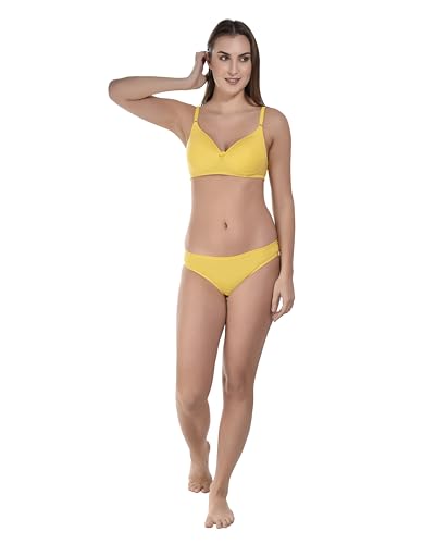 Image of SGC SWEDEN Women's Lingerie Set | Cotton Blend Lightly Padded Non Wire Push-Up Bridal Bra Panty Lingerie Set | Super Soft and Comfortable Lingerie Set