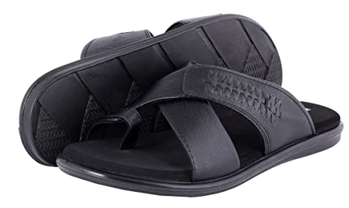 Image of HEALTH FIT Men's PU Black Diabetic & orthopedic Footwear HF5014 BK 7