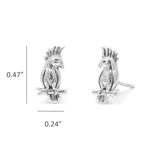 Boma Jewelry Sterling Silver Cockatiel Bird Stud Earrings4