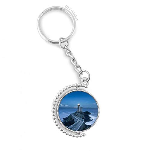Llavero DIYthinker Torre Oscura con imagen giratoria de océano y anillo de cadena de metal
