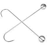 Beaupretty Fleischhaken Platzsparend und Vielseitig 2 Stück J förmig Edelstahl zum Aufhängen von Schinken und Wurst im Klassischen Design für Grill Räuchern und Trocknen
