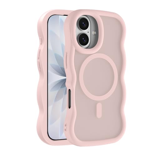 HeeNia iPhone 17 ケース MagSafe対応 耐衝撃 半透明 アイフォン17 ケース マグネット搭載 iPhone17カバー 軽量 波形 薄型 マット感 指紋防止 滑り止め 軽薄型 PC背面TPUバンパー 黄変防止 米軍MIL規格 ストラッ