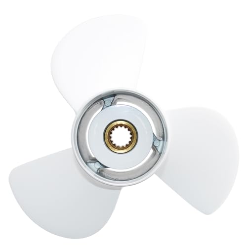 Image of CAPTAIN Outboard Propeller fit Yamaha 115 T50 60 70 75 80 85 90 100 130 HP Engines, OEM 15 Spline Tooth Outboard Prop, RH Aluminum Propellers