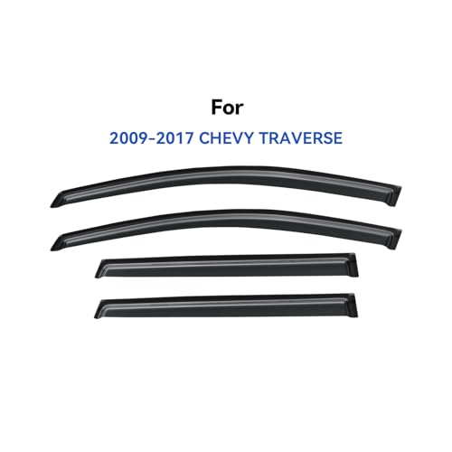 Image of Window Visors Rain Guards Shield for 2009-2017 Chevy Traverse, Out-Channel Window Vent Wind Deflectors Visors Shades for 09-17 Traverse