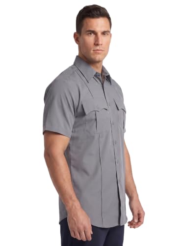 Image of First Class 100% Polyester Short Sleeve Men's Uniform Shirt White