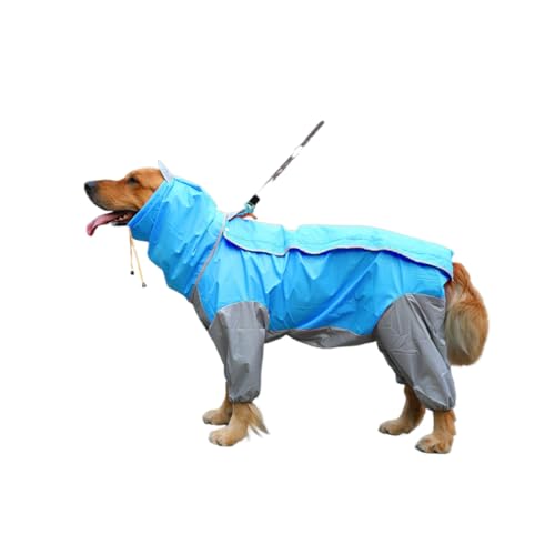 犬用レインコート ペットレインコート カッパ 犬服 防水 防風 防塵 着脱簡単 ペット雨具 耐久性 速乾 快適 ペット用品 犬 服 通気 軽量 散歩用 梅雨対策 大型犬 中型犬 小型犬 柴犬用 ね-ブルー L