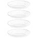 Hemoton 4Szt Białe Owalne Kosze Fast Food Plastikowa Taca Kosz Kosze Do Przechowywania Żywności Dla Usług Hot Dogi Hamburgery Kanapki Frytki Barbecue Pikniki Stron