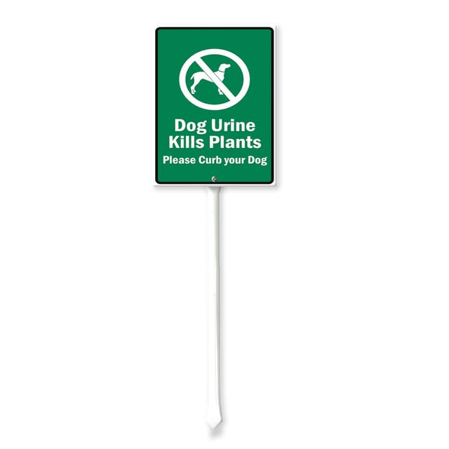 Geroclonup Dog Urine Kills Plants Please Curb Your Dog Sign With Metal Stake,4.4" x 17.6" Aluminum Yard Sign for Street, Garden Lawn Neighborhoods