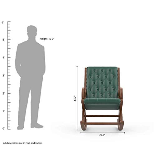 Image of CRAFTCITY | Solid Wood Rocking Chair - Deck, Reading, Sun Lounger, Rest, Bedside, Leisure Backrest - Pregnant Women Recliner for Bedroom and Living Room