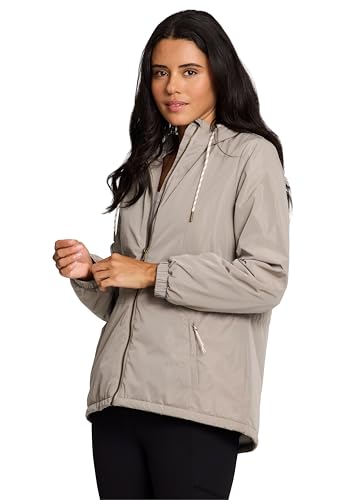 Avalanche Women's Rain Jacket with Zipper Pockets, Faux Fur Lined Rain Coat Sherpa Lined Coat Quick Drying Hiking Jacket3