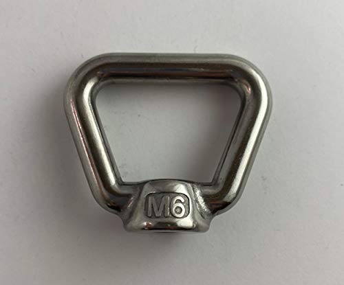 Image of US STAINLESS 2 Pieces Stainless Steel 316 M6 Lifting Eye Nut 6mm Bow Type 80704 US Shape Marine Grade Pitch of 1