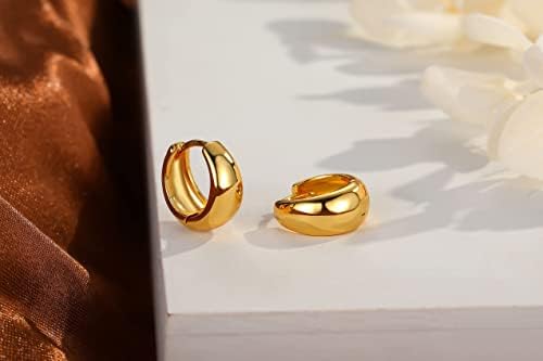 Silver Hoop Earings for Womens - S925 Sterling Silver Earrings, Small Chunky Gold Hoops Cartilage Huggie Sleeper Earrings | Hypoallergenic Helix Tragus Ear Jewellery Endless Earrings for Girls