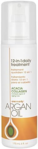 One N' Only Argan Oil 12-in-1 Daily Treatment Lightweight, Helps Control Frizz, Smooths, Detangles, Moisturizes, Strengthens and Adds Body to Dry, Damaged Hair, 6 Fl Oz