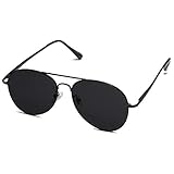 SOJOS Classic Aviator Polarized Sunglasses for Men Women Metal Frame Shades SJ1030 with Black/Grey