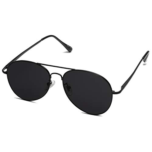 SOJOS Classic Aviator Polarized Sunglasses for Men Women Metal Frame Shades SJ1030 with Black Grey