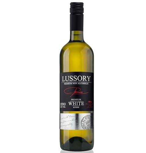 Lussory Premium Airen Alcohol Removed 0.0% Dealcoholized Nonalcoholic White Wine From Spain, Low Calories, Low Sugar, Halal Certified (750ml, 1 Bottle)