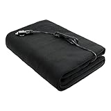 Sojoy 12V Heated Car Blanket, Electric Throw for Cars Trucks SUVs, Fast Heating Travel Blanket for Winter Driving, Road Trips, Camping & Emergency Use，Black