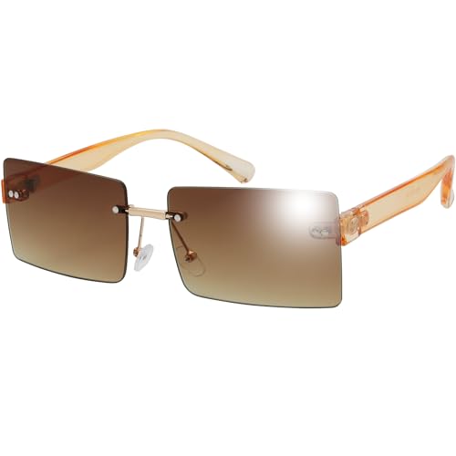 Image of The Fresh Minimalist Small Rectangular Sunglasses Clear Eyewear - Exquisite Packaging