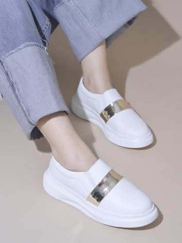 Image of Longwalk White Sneakers for Women & Girls | Trendy & Lightweight Casual Shoes