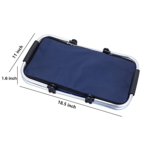 Large Size Picnic Basket 35L-Strong Aluminum Frame - Waterproof Lining-Collapsible Design for Easy Storage - Take it Camping, Picnicking, Lake Trips,Family Vacations-Keeps Food Cold -blue